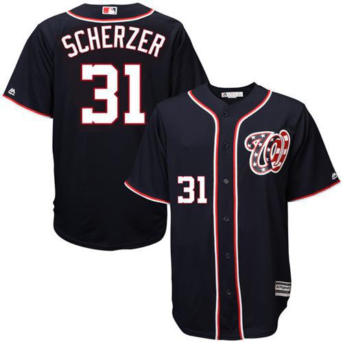 Nationals #31 Max Scherzer Navy Blue New Cool Base Stitched MLB Jersey